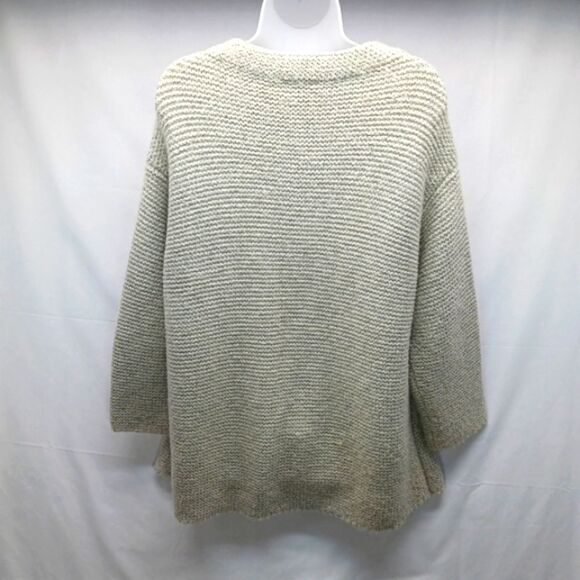 J.Jill Cable Knit Sweater Crewneck Long Sleeve Tunic Length Cotton Blend Large.. - Picture 3 of 10